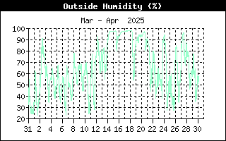 Andamento umidità esterna nell'ultimo mese